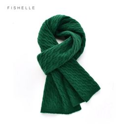 Scarves Vintage Green Red Kink Flower Wool Scarf Women Winter Warmth Knitted Men Wool Scarves Year Christmas Luxury Gift 231204