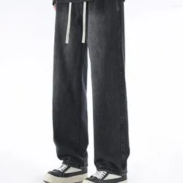 Men's Jeans 2023 Winter Fashion High Quality Solid Color Youthful And Energetic Loose Fitting Straight Leg Pants
