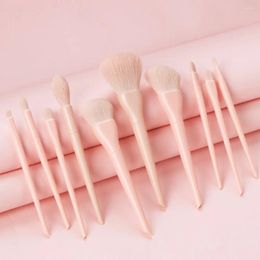 Makeup Brushes 10pcs Candy Pink Blue Brush Set Powder Multifunction Soft Fiber For Travel And Daily Use