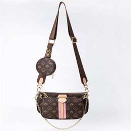 Women Bag Handbag Date code Purse clutch shoulder messenger cross body serial number three in one flower271v