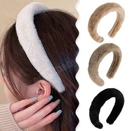 New Fluffy Faux Fur Headband For Women Autumn Winter Fashion Plush Hair Hoop Hairband Headwear Headdress Hair Accessories