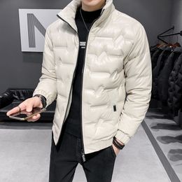 Solid color glossy men down jacket new thickened white duck down winter jacket men cotton jacket