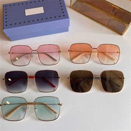 New High Quality Family Ni Ni's Same Style Metal Thin Frame Sunglasses Net Red Transparent Glasses Simple Fashion GG0443