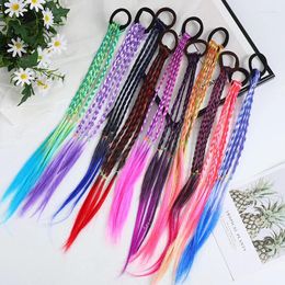 Hair Accessories Gradient Braid Gold Wire Colorful Headwear Loop High-temperature Silk Patch Children's Wig