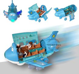 Aircraft Modle Kids Airplane Toy Bump Go with Lights Sounds Play Vehicle Toys for Boys Girls 3 12 Airplanes Baby 231204