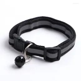 Dog Collars 1.0 Pet Black Buckle Reflective Collar Patch Bell Small Cat