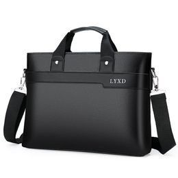 Jun Briefcase Shoulder Bag Handbag Laptop Men's Leather Folder For a4 Documents Designer Tote Chain Business Travel Messenger308O