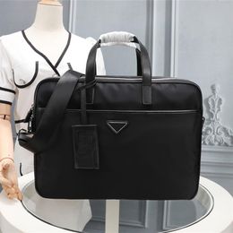 2021 Men's Black Nylon Designer Briefcase High Quality Laptop Bag Large Capacity Retro Fashion Office Handbag1704