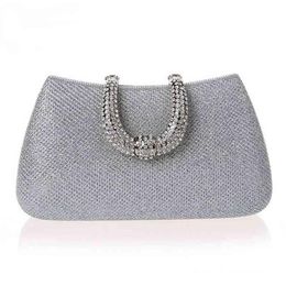 NXY Evening Bags Luxy Moon women crystal U Diamond clasp clutch bags glitter silver evening gold party purse woman handbag 220210224o