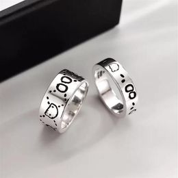 skull Street titanium steel Band ring fashion couple party wedding men and women jewelry punk rings gift with box298P