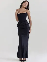 Casual Dresses Mozision Elegant Strapless Bodycon Sexy Maxi Dress Women Black Fashion Off-shoulder Sleeveless Backless Club Party Long