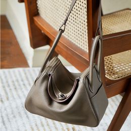 100% Genuine Leather Doctor Shoulder Bag Luxury Brand Designer Litchi Pattern 26cm 30cm Soft Cow Skin Women Tote Dumpling Purses And Handbags Silver Hardware 2540