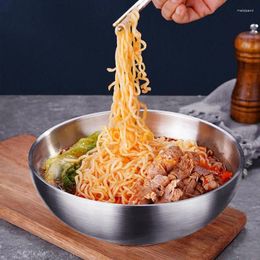 Bowls 304 Stainless Steel Bowl Household Thickened Double Insulation Soup Large Capacity Noodle Ramen Without Cover