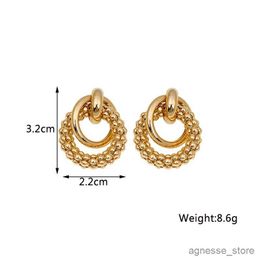 Charm New Fashion Braided Dangle Earrings for Women Gold Colour Metal Drop Wrap Punk Personality Female Jewellery oorbellen voor vrouwen R231204