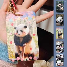 Card Holders Cute Panda Plastic Cover For Women Kids Bus Credit ID Name Business Working Bank Badge Holder Protective