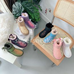 Дизайнерские детские ботинки Classic Clear II Snow Boot Shoes Обувь для девочек из натуральной кожи с мехом Австралия Кроссовки для малышей Молодежные детские натуральные черные размеры 21-35