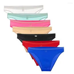 Underpants 7PCS Men's Sexy Underwear Briefs Triangle Transparent Temptation Breathable Ice Silk