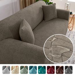 Chair Covers Jacquard Waterproof Sofa Thick Elastic Corner Solid Couch Cover L Shaped Slipcover Protector Home 1 2 3 4 Seater 231202