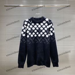 xinxinbuy Men designer Hoodie Sweatshirt Gradient letter jacquard long sleeve women blue Black white gray S-3XL