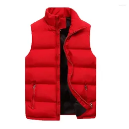 Men's Vests Mens Bubble Padded Vest Jackets 2023 Autumn Winter Warm Zipper Top Clothes Versatile Waterproof Down Thickened Sleeveless Coats