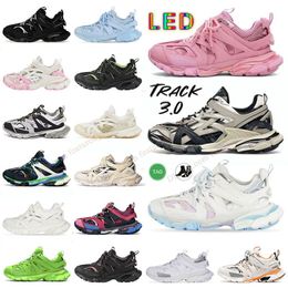 Designer Track LED 3.0 Casual Shoes Triple S Sneakers All Black and White Green Transparent Nitrogen Crystal 17FW Running Shoes Mens Womens Runner 2.0 Outdoor Trainers