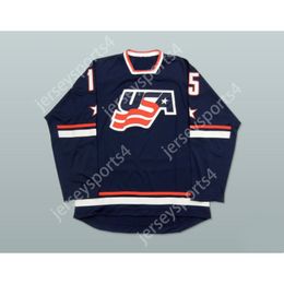 Custom USA NATIONAL TEAM BLUE HOCKEY JERSEY NEW Top Stitched S-M-L-XL-XXL-3XL-4XL-5XL-6XL