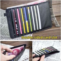 Card Holders Credit ID Men Genuine Leather 18 Slots With Changes Pocket For Man Long Wallet Women High Quality Famous Slim216k