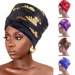 Scarves Winter Women Velvet Turban Headscarf Wrap Muslim Hijab Bonnet Cap African Nigerian Headband Tube Hair Accessories