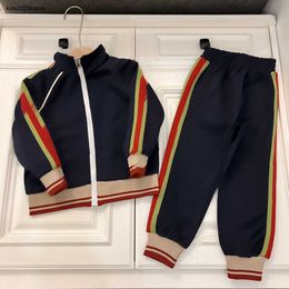 New designer baby tracksuits Thread cuffs design kids coat Size 90-170 zipper girl boy jacket and child pants Nov25