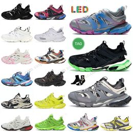 Platform Designer Track Led 3.0 Casual Shoes Tracks 3 LED Sneaker Night Version Gomma leather Trainer Nylon Printed Sneakers Light Trainers Runner 7.0 2.0 4.0 Scarpe Shoe