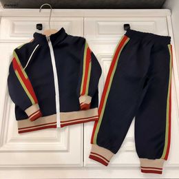 Luxury designer baby tracksuits Thread cuffs design kids coat Size 90-170 zipper girl boy jacket and child pants Nov25