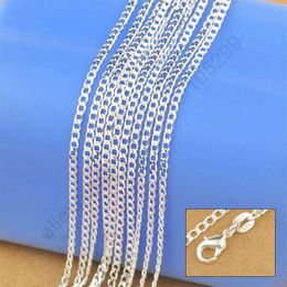 women necklace 925 Sterling Silver Necklace Genuine Chain Solid Jewelry 16-30 inches Fashion Curbwith Lobster Clasps 2818