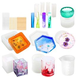 Silicone Moulds for Resin Epoxy Resin Casting Art Moulds for Diy Cup Pen Soap Candle Holder Ashtray Flower Pot Pendant Cy233G