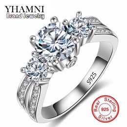 Fine Jewellery Ring Silver Real 925 Sterling Silver Wedding Rings Set 1 Carat SONA CZ Diamant Engagement Rings For Women RX0362749