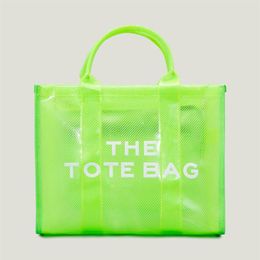 Fluorescent Color Handbag with PVC Transparent Tote Single Shoulder Bags Large Capacity Cross-body Bag237c