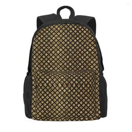 Backpack Gold Diamond Pattern Sparkley Texture Brilliant College Backpacks Men Fun High School Bags Custom Breathable Rucksack