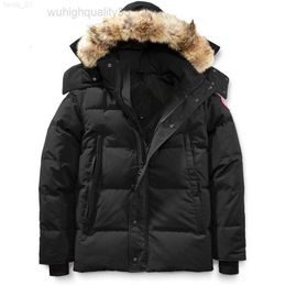 Quality High Down Jacket Real Big Wolf Fur Canadian Wyndham Overcoat Clothing Style Outerwear Parka