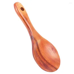 Spoons Teak Wood Spoon Natural Solid Rice Wooden Paddle Big Potato Serving Kitchen Utensils