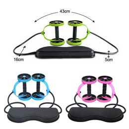 Ab Rollers Abdominal Exerciser Roller Wheel Resistance Bands Pull Core Muscle Trainer Home Gym Bodybuilding Fitness Equipment 231104