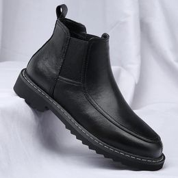 Boots Handmade Men Genuine Leather Top Quality Classic Antiskid Flats Fashion Casual Shoes Comfy Ankle Motorcycle Boot