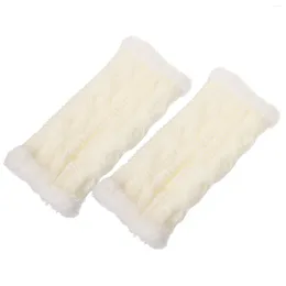 Knee Pads 1 Pair Winter Fingerless Gloves Knit Thumb Hole Warm Plush Mittens For Women