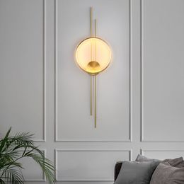 Copper LED Wall Lamp Bedside Foyer Aisle Corridor Atmosphere Lighting Sconce 3 Colour Temperature Dimming Drop Shipping