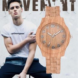 Wristwatches Leisure Retro Wood Texture Quartz Watch Gift For Men And Women Luxury Mens Fashion Wooden Dress Clocks Gifts247C