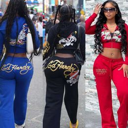 Womens Tracksuits Designer Zipper Hoodies Two Pieces Pants Set New Autumn Spring Sweatshirt Casual Street Print Best Friend Clothes S-Xl 668