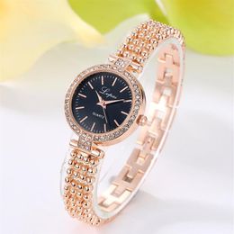 Wristwatches Fashionable Exquisite Scale Watch Ladies Simple Compact Alloy Luxury Quartz Women Watches Zegarki Damskie2846