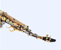 Soprano Saxophone S-991 Nickel black nickel High Quality Straight B flat Sax Musical Free Shipping with Hard boxs