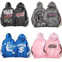 Men's Hoodies Hellstar Y2K Harajuku Streetwear Printed Graffiti Oversized Hoodie Gothic Sweatshirt Men Women Vintage Casual Fashion Pullover