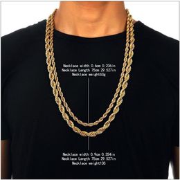 6-9mm Gold Plated Metal Braid Chain 29 5 Inch For Men Women Stunning Fashion Cool Jewelry222Q