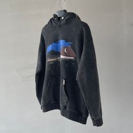 Designer Classic Hoodie Sweatshirt Oversize Black Washed Cotton Men Women Hip Hop Pullover Hooded Jumper Casual Hood Sweat Size S-XL