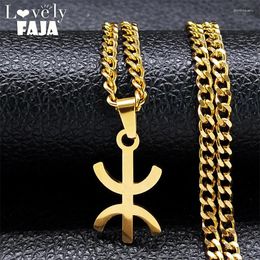 Pendant Necklaces Hip Hop Africa Berbers Symbol For Women Men Stainless Steel African Berber Kabyle Style Necklace Jewelry N1730